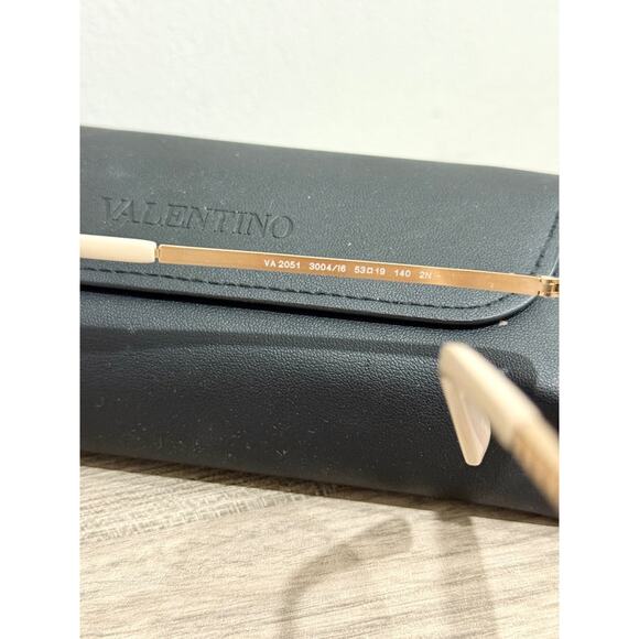 Valentino VA2051 Blue Havana and Gold Gradient Lens Round Metal Sunglasses main image 4